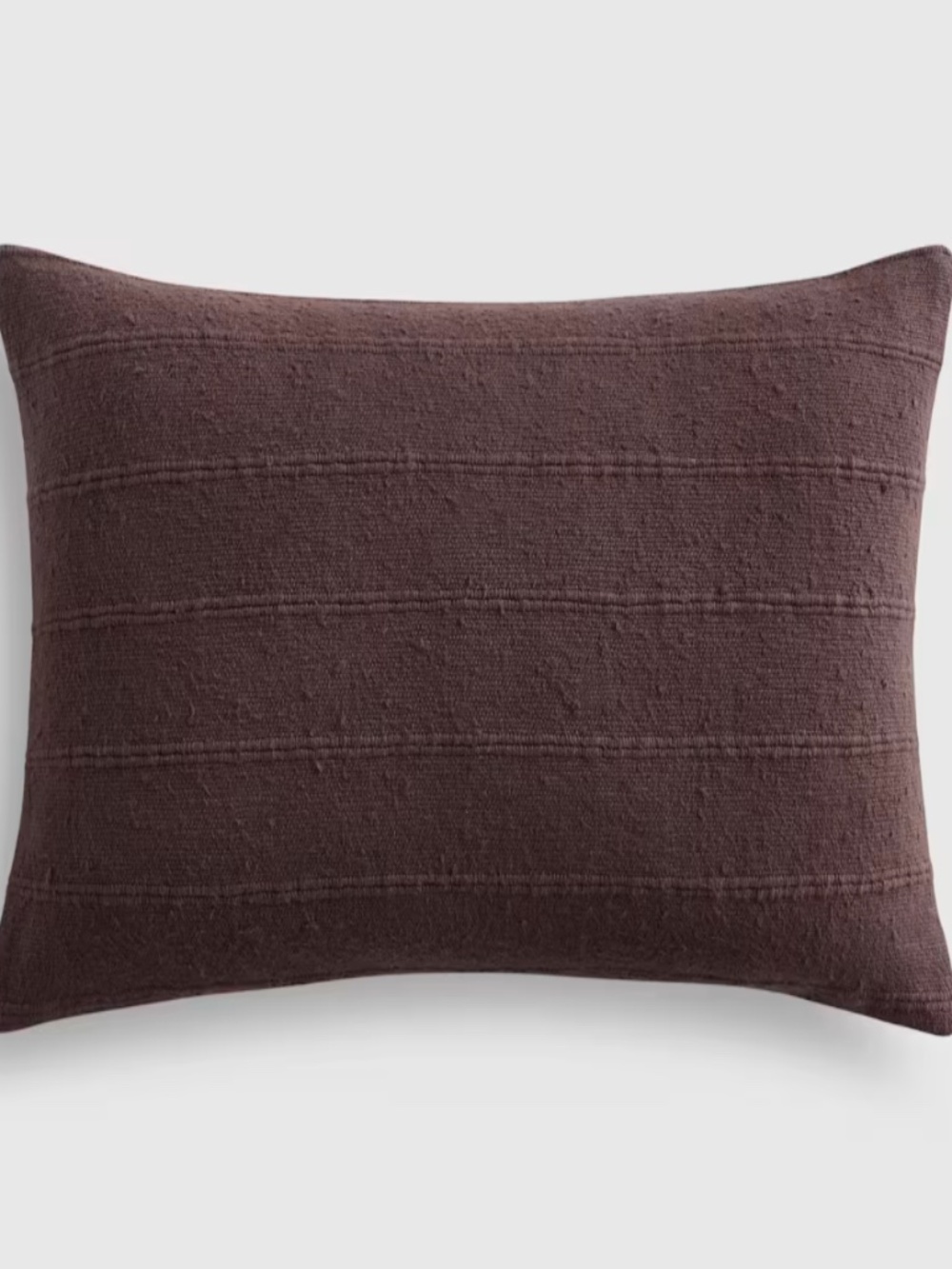 Textured Striped Cotton Pillow Cover 12 x 20 brown espresso - Picture 4 of 6